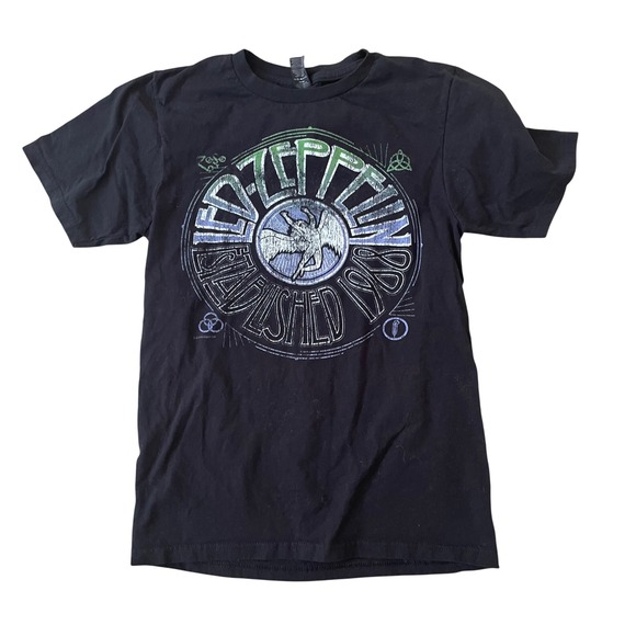 led zeppelin Other - Led Zeppelin Established 1968 Graphic T-Shirt Black XS Optima Montage Band Tee